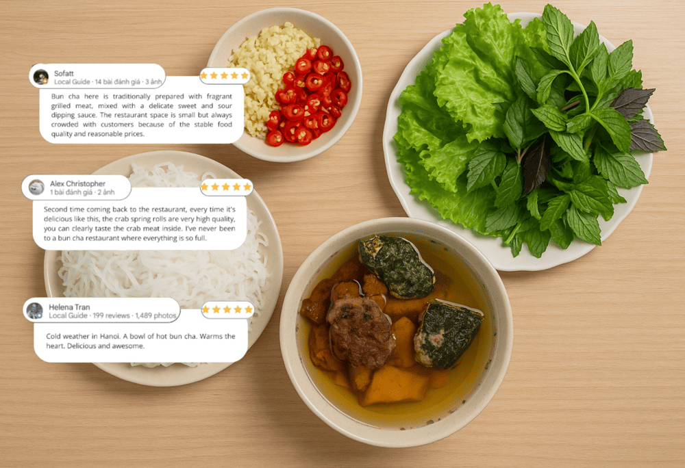 Bun Cha Dac Kim is popular among customers for its generous portions